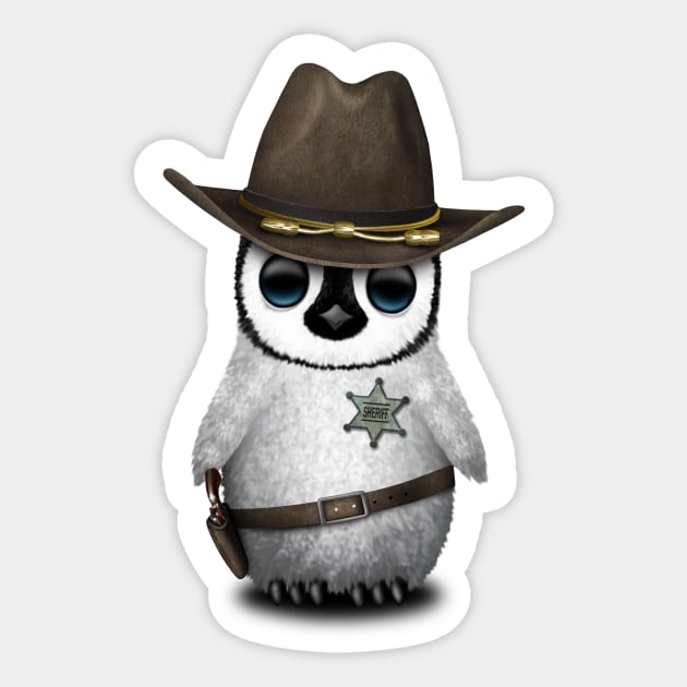 Cute Baby Penguin Sheriff Sticker by jeffbartels